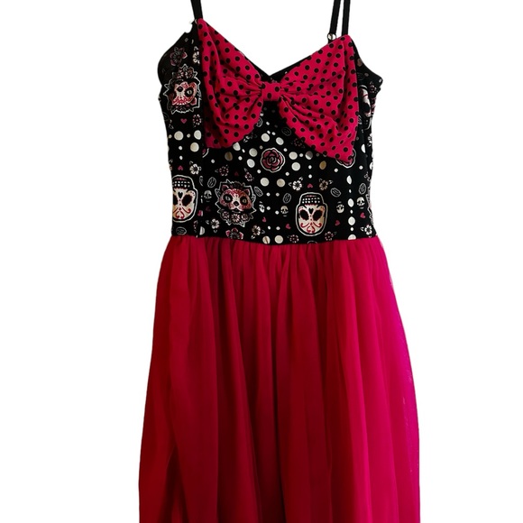 Too Fast x Dolls Kill day of the dead cat dress - Picture 2 of 4